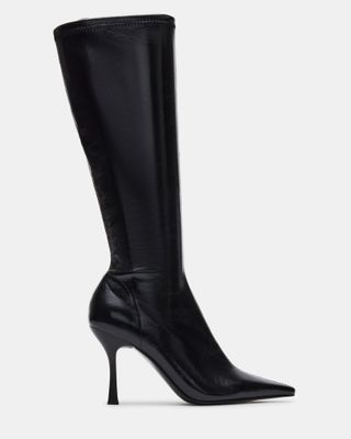 Drea Black Pointed Toe Knee High Boot | Women's Boots – Steve Madden
