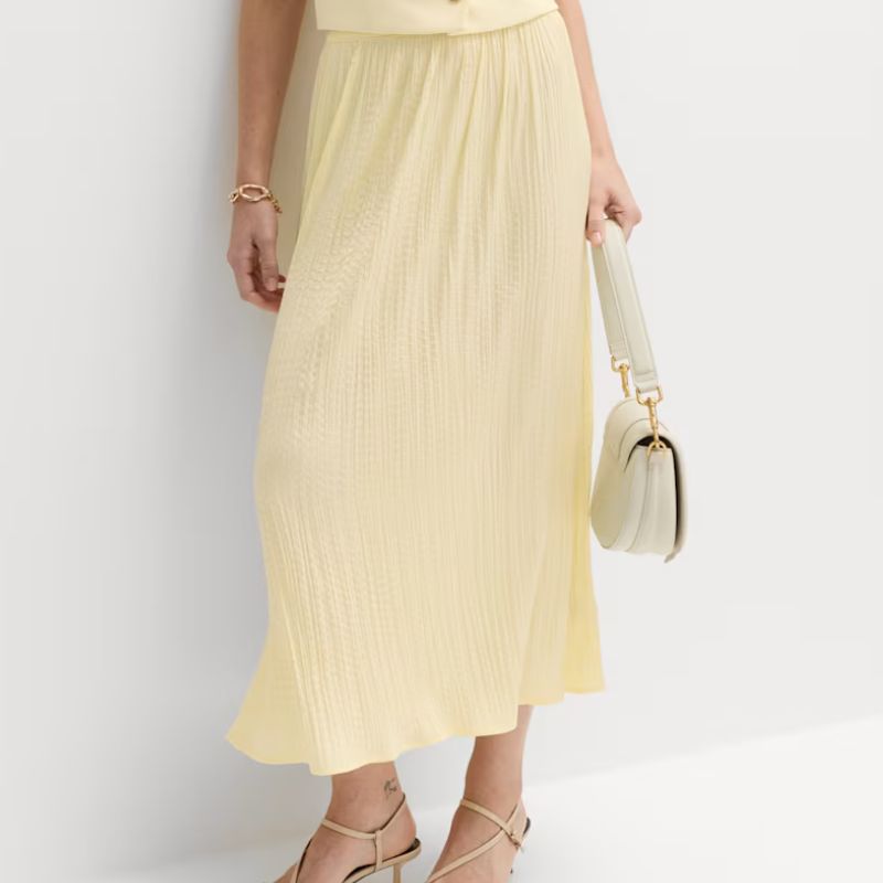 M&amp;amp;S, Textured Pleated Midaxi Skirt