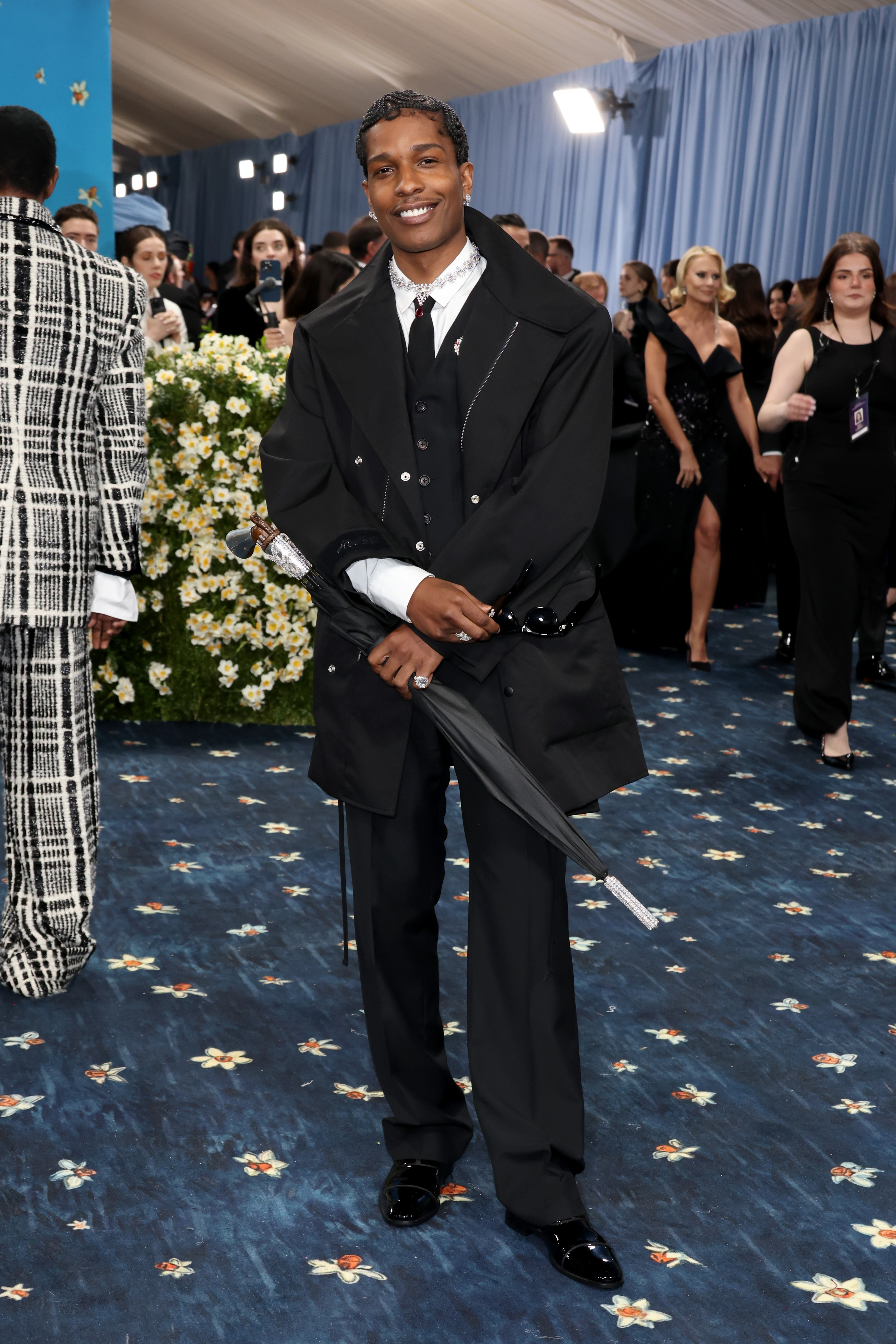 A$AP Rocky attends the 2025 Met Gala Celebrating "Superfine: Tailoring Black Style" at Metropolitan Museum of Art on May 05, 2025 in New York City.