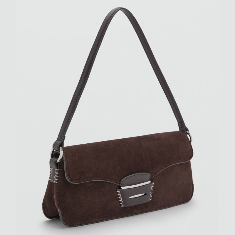 Suede shoulder bag from Mango