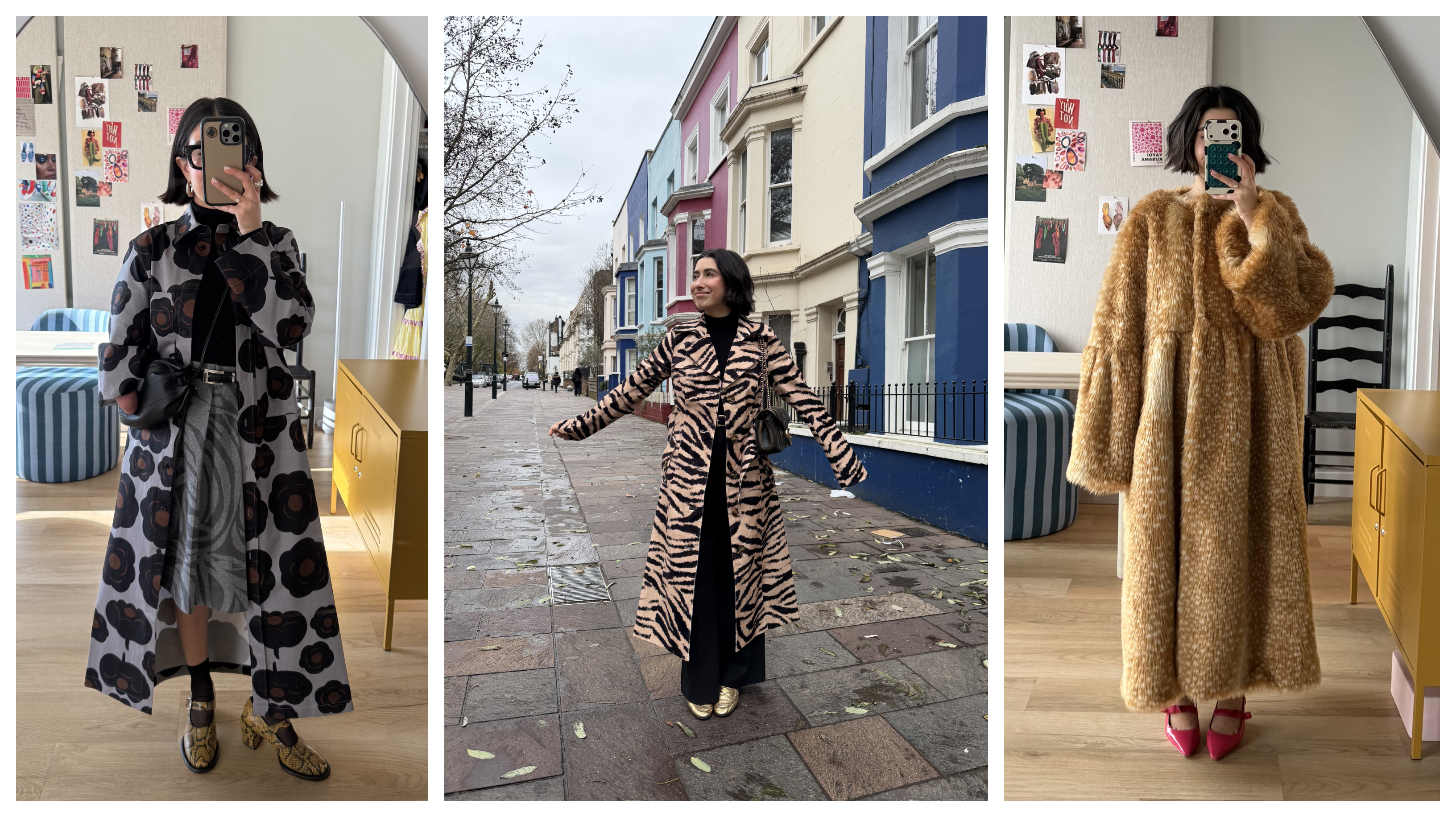 April Lockhart wearing statement coats