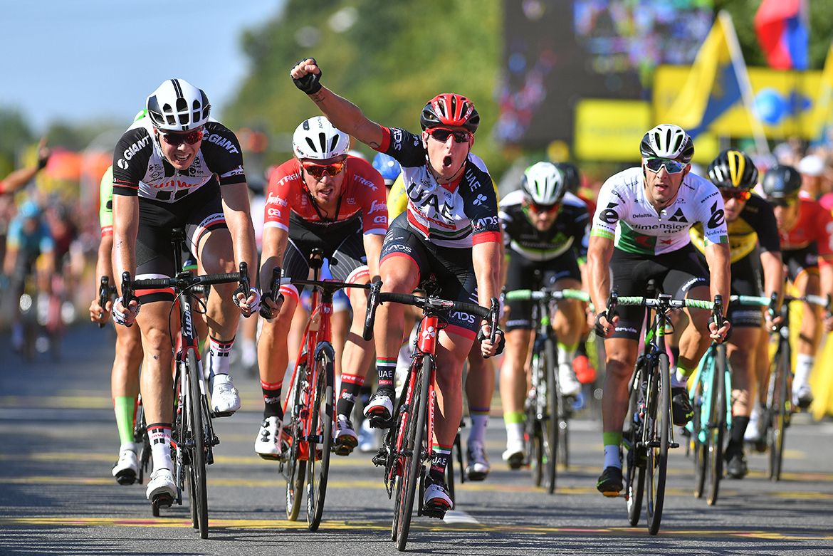 Sacha Modolo (UAE-Emirates) wins stage 2 of the 2017 Tour de Pologne.