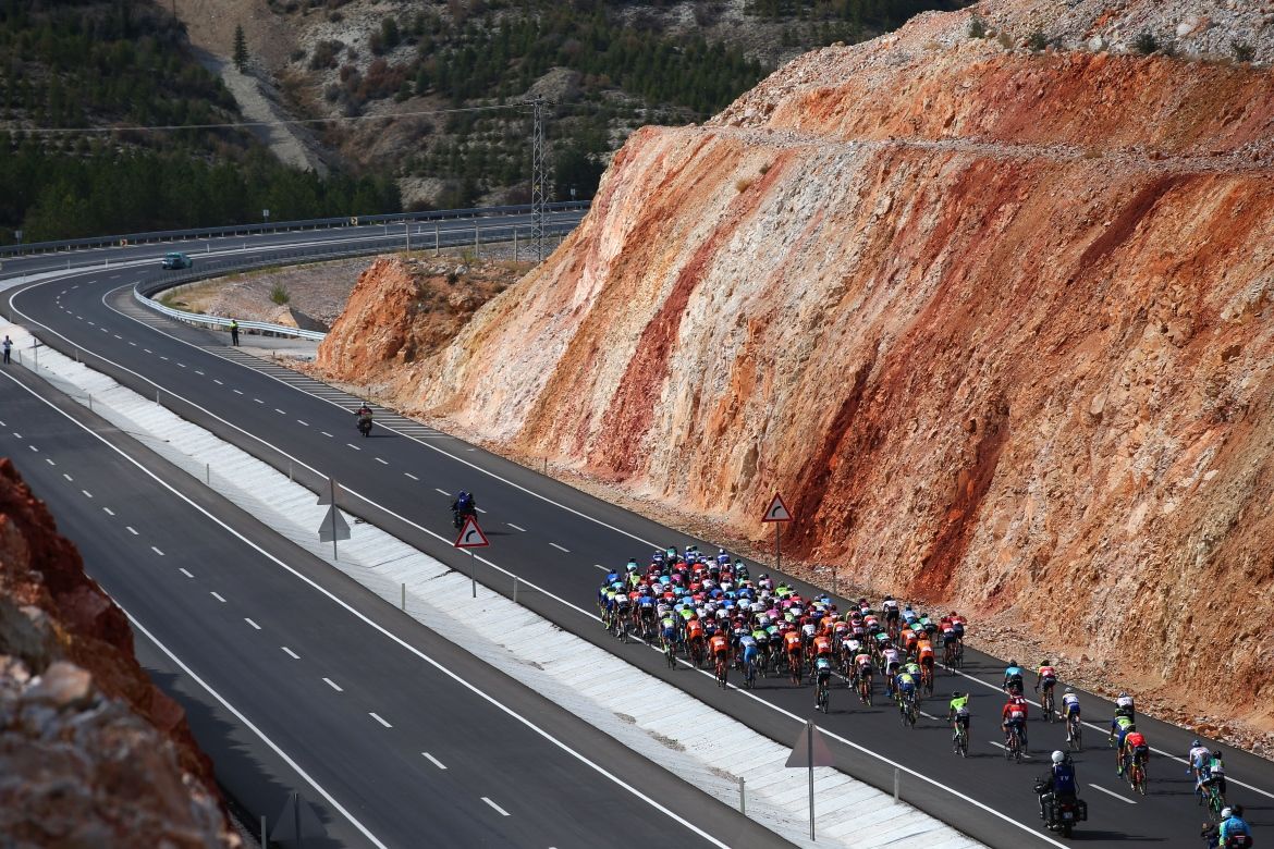 The riders making their way through central Turkey