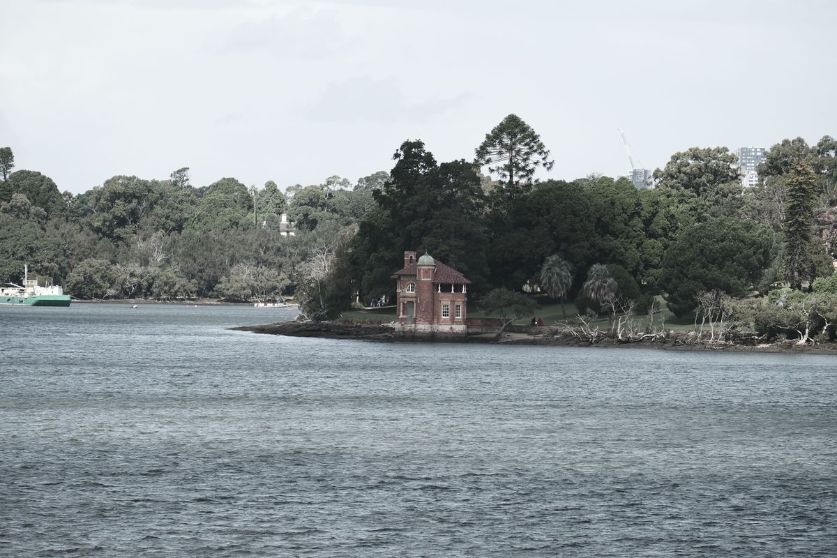 A small riverside boathouse