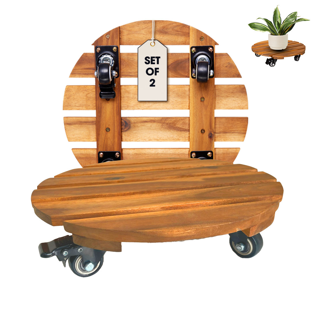 Arlmont &amp;amp; Co. Panorea Wood Caddy Plant Stand &amp;amp; Reviews | Wayfair