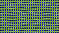 Blue ovals on a green background appear to move, flowing slowly like magma