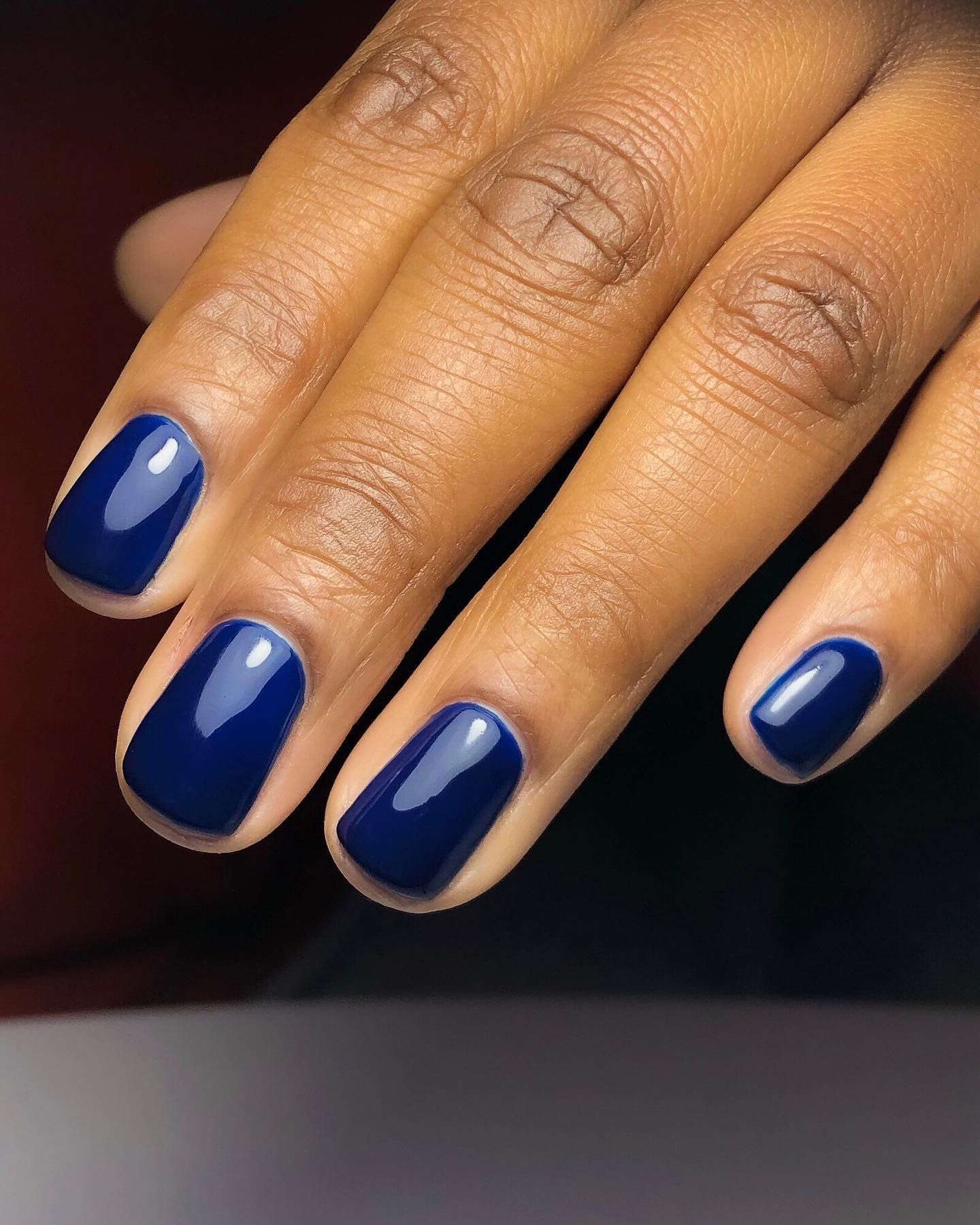 A manicure by Julia Diogo with Bio Sculpture Blue Mushroom nail colour