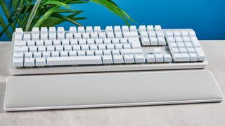 A white Razer Pro Type Ultra mechanical productivity keyboard