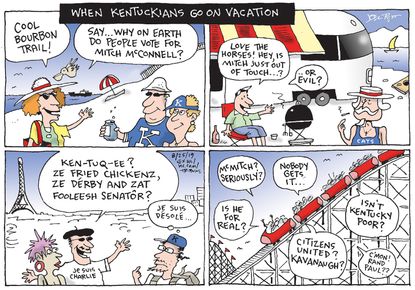 Political Cartoon Kentuckians Vacation Mitch McConnell