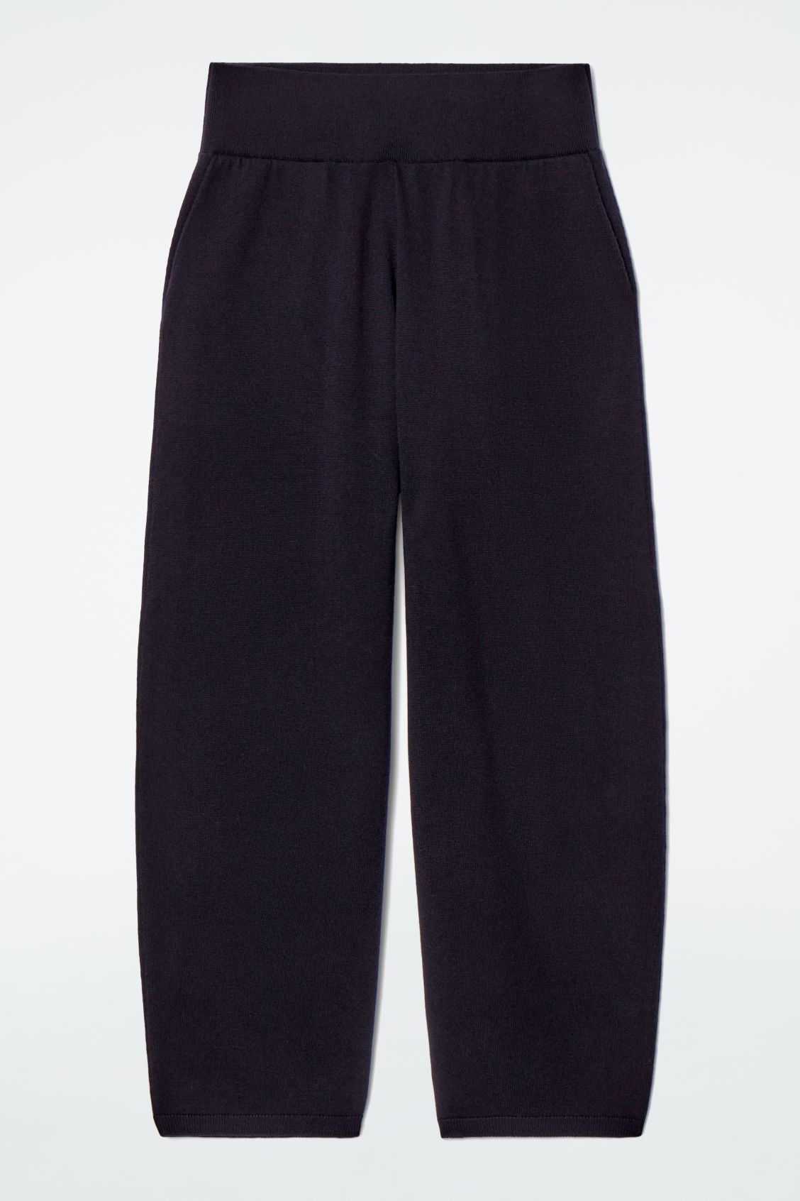 Merino Wool Barrel-Leg Trousers
