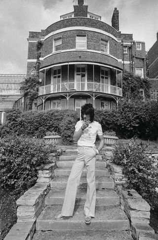 Ronnie Wood in the garden of his London studio and home, the Wick.