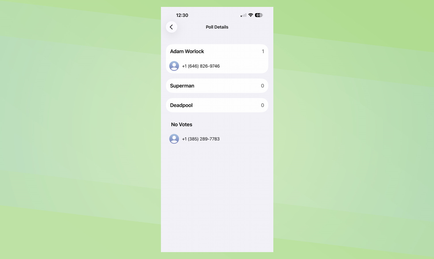 Screen shot of iOS 26 how to create polls in Messages.