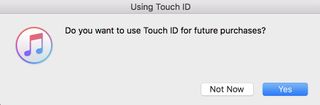Request to use Touch ID on Mac for iTunes purchases