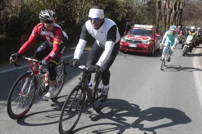 Robbie McEwen riding with his old sprint rival Mario Cipollini