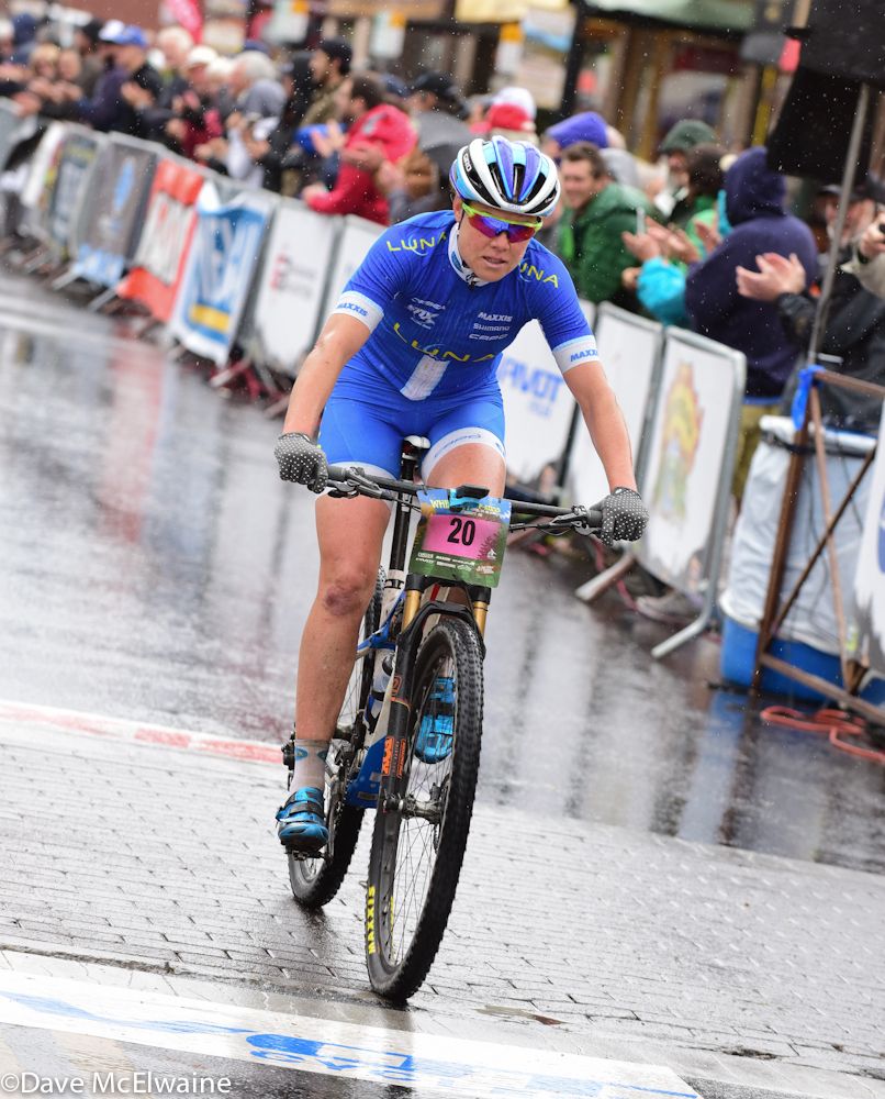 Georgia Gould (Luna Pro Team) rolls in for second place