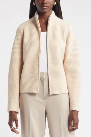 Rib Zip Cardigan