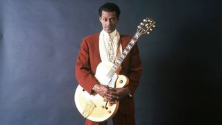 Chuck Berry with a PAF humbucker-loaded Gibson ES-350T in 1958