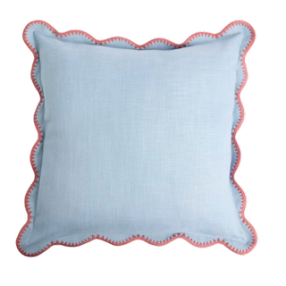 Pure Cotton Large Embroidered Scallop Cushion