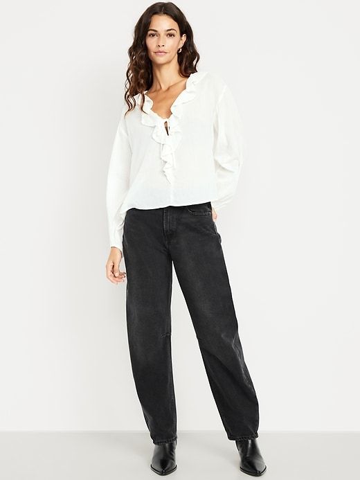 High-Waisted Barrel Jeans