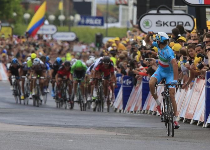 Vincenzo Nibali (Astana) wins stage 2 of the 2014 Tour de France