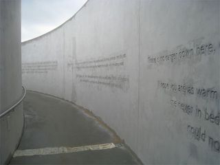 Under construction: the circular walkway is engraved with extracts from Owen’s final letter to his mother