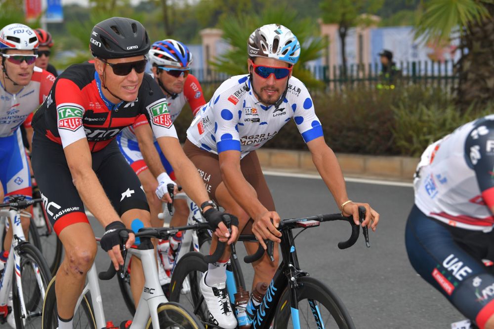 Silvan Dillier (AG2R-La mondiale) in the blue polka-dot jersey