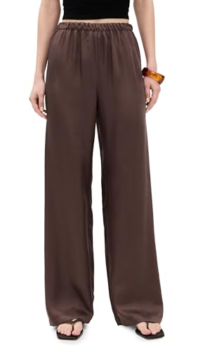Enza Costa Women's Fluid Twill Pants, Chocolate, S