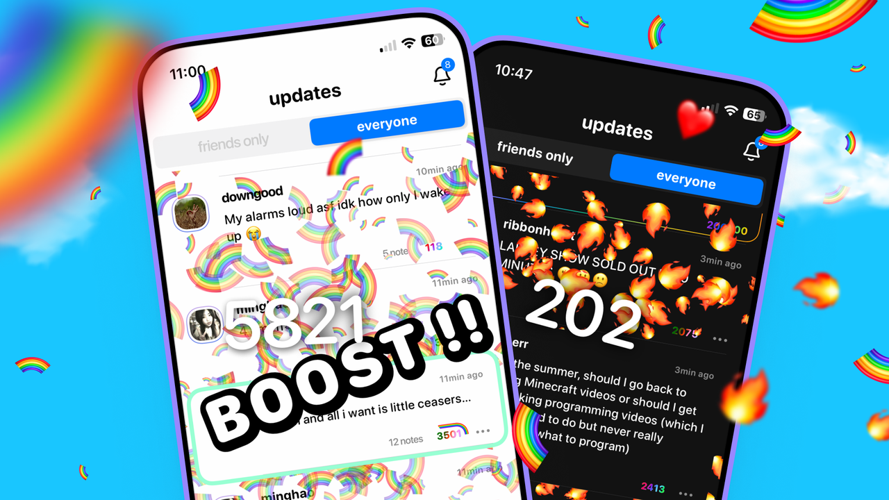 Images of Noplace social media platform on phones