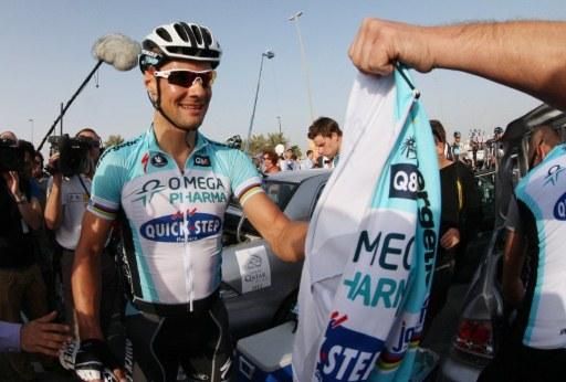 Tom Boonen (Omega Pharma-Quickstep) in a good mood in Qatar