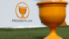 A Presidents Cup tee marker 