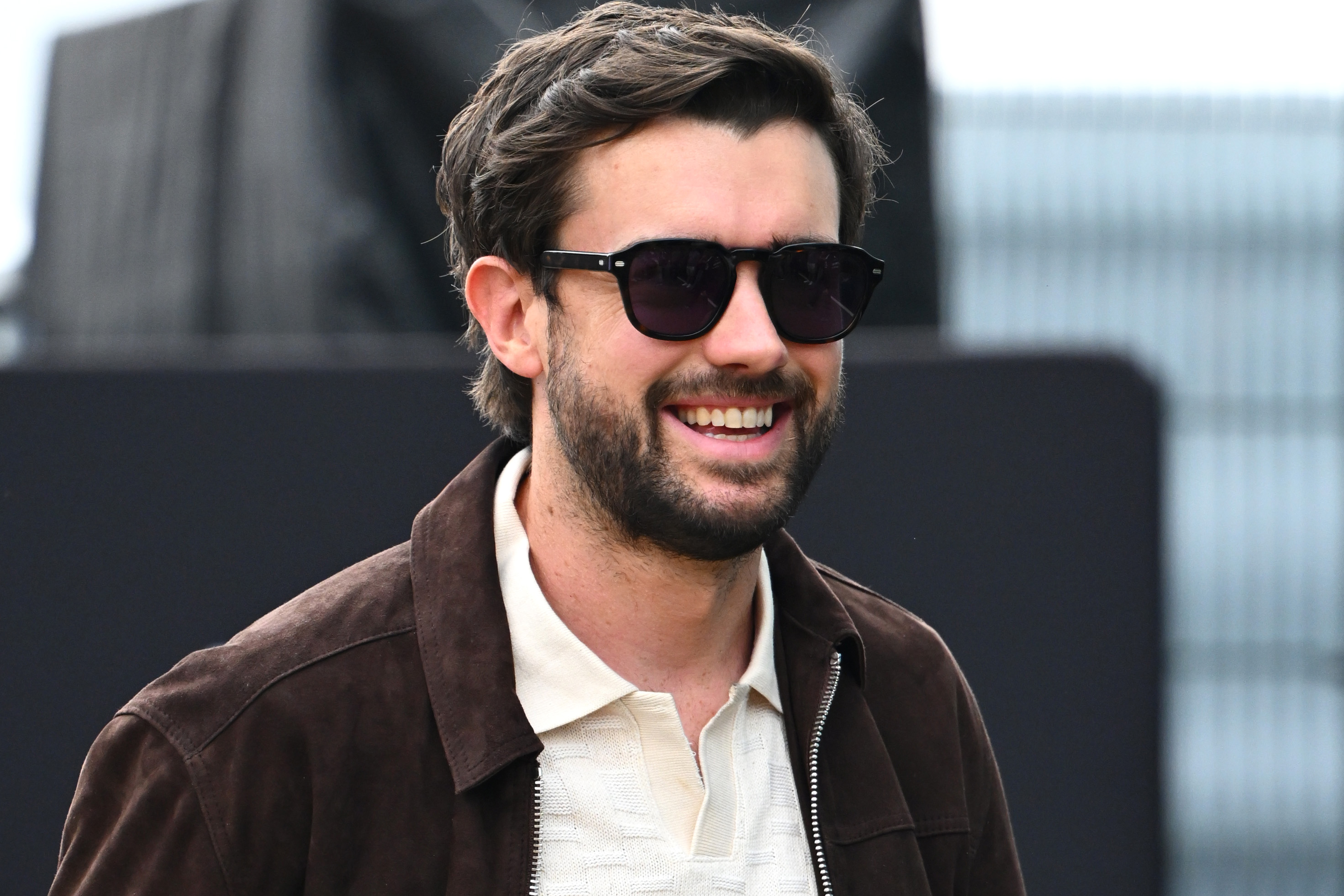 Jack Whitehall arrives in the Paddock prior to the F1 Grand Prix of Great Britain at Silverstone Circuit on July 06, 2025 in Northampton, England.