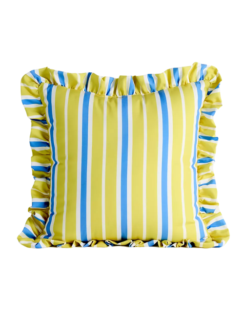 Striped Ruffle Outdoor Pillow