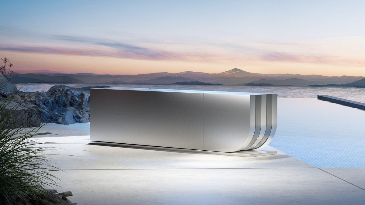 This 250,000 outdoor 4K TV folds itself down into a metal sculpture