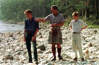 Prince Charles with his sons in 1997