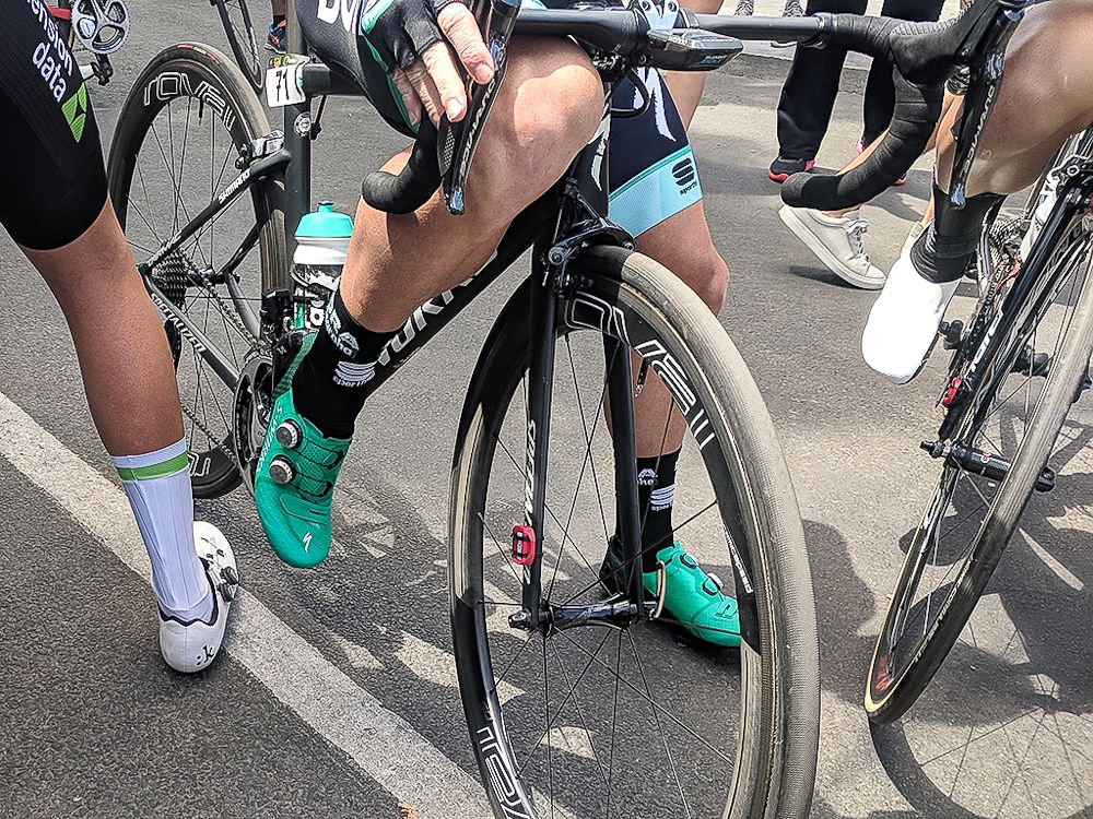 The larger Boa dials also appear to be relocated on the shoe for a more even distribution of the tensioning cables