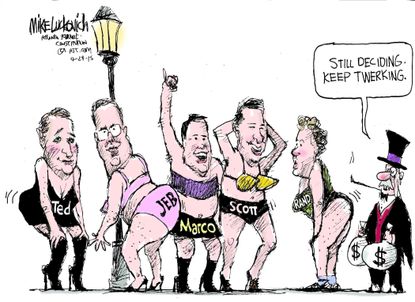 
Political cartoon U.S. GOP 2016 election fundraising&nbsp;
