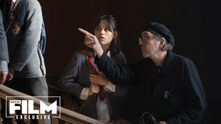 Jenna Ortega and Tim Burton behind the scenes on Beetlejuice Beetlejuice