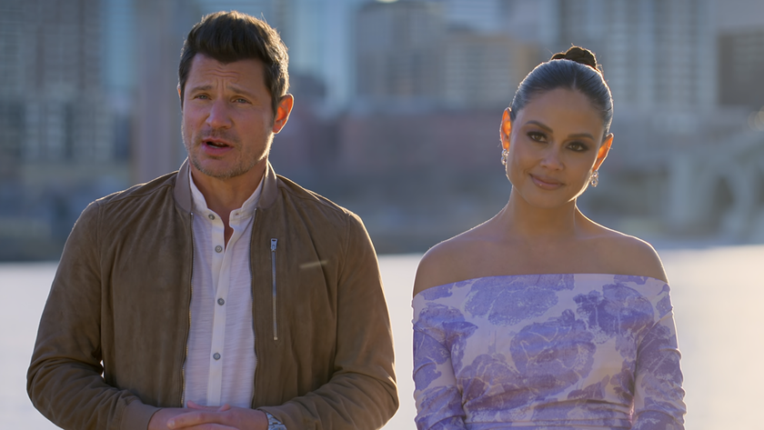 Nick Lachey and Vanessa Lachey outside in Minneapolis for Love Is Blind Season 8