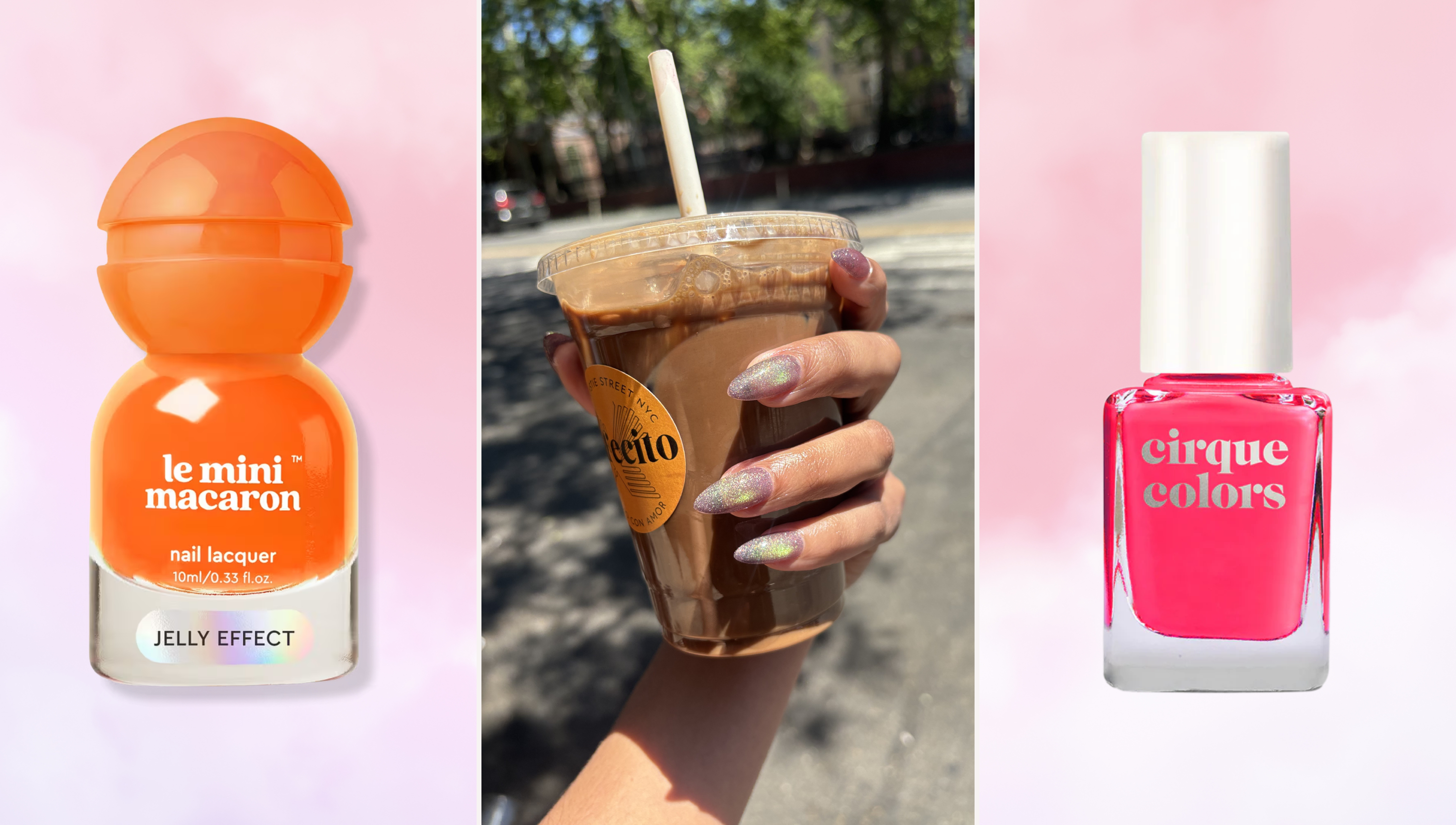 summer 2026 nail colors cotton candy background