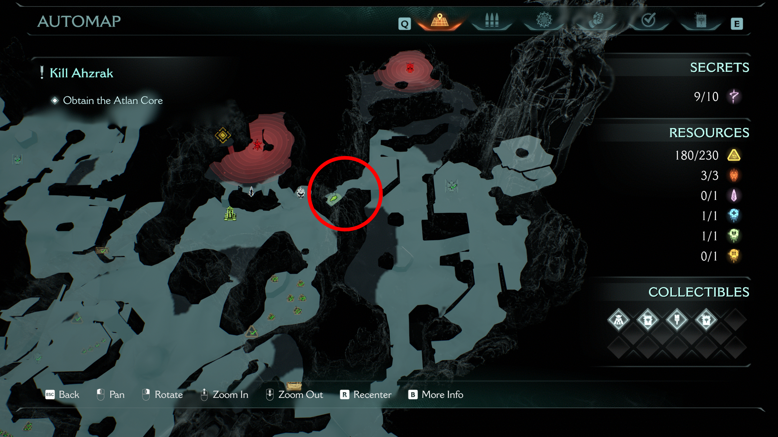 Doom: The Dark Ages The Forsaken Plains secrets and collectibles - A map showing you where to find the Nightmare Cycler weapon skin.