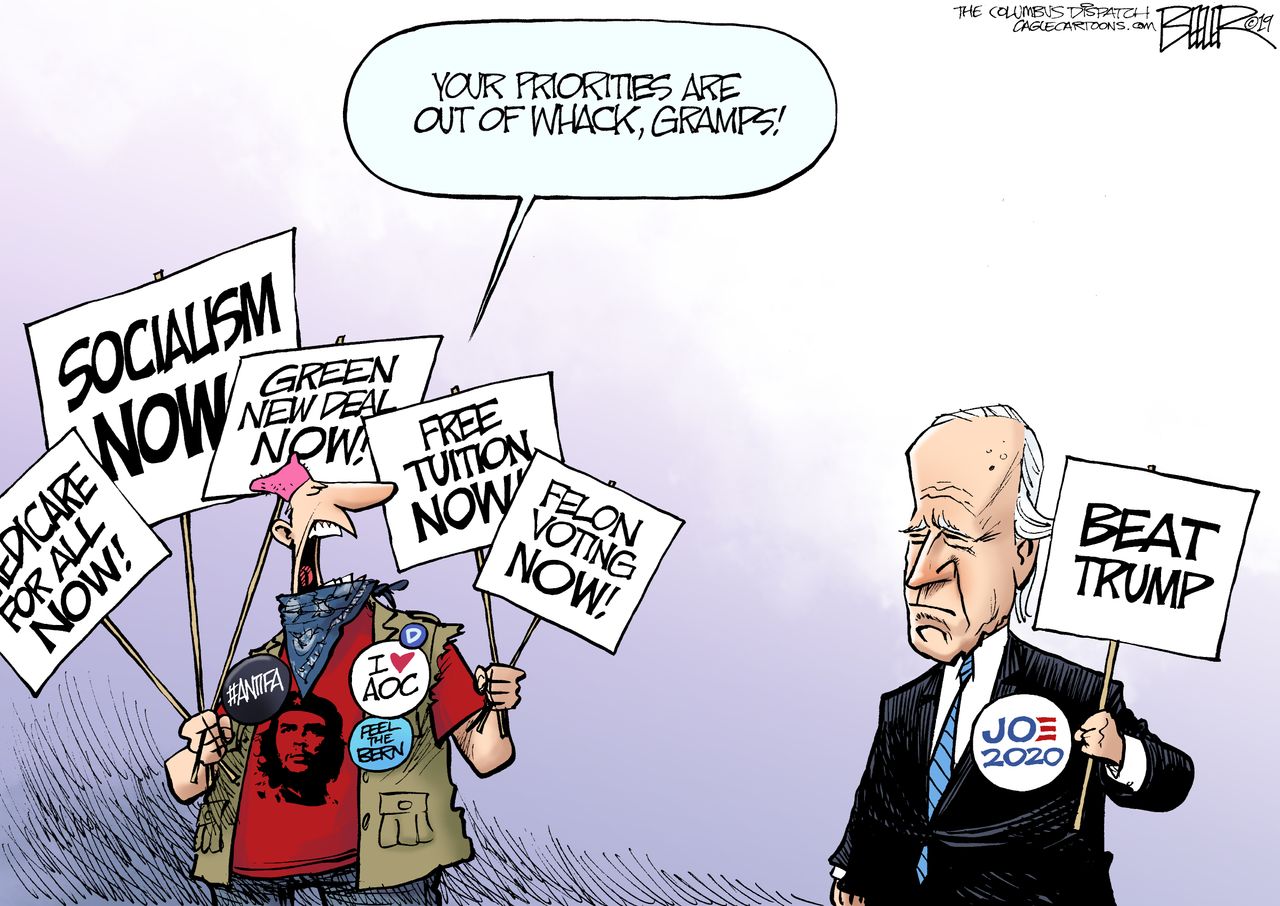 Political cartoon U.S. Biden 2020 liberals democrats