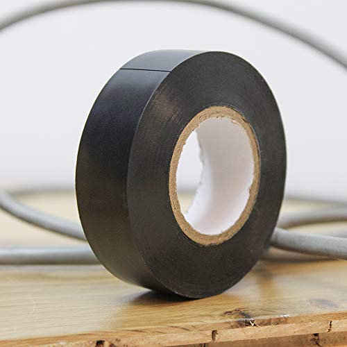 Faithfull Faitapepvcbk Black Pvc Electrical Tape 19 Mm X 20 M (pack of 2)