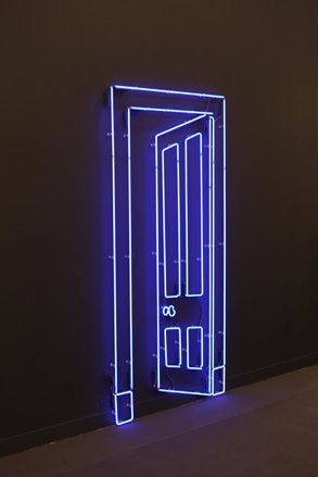 Blue neon installation by Gavin Turk