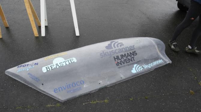 Part of the Beastie's aerodynamic shell