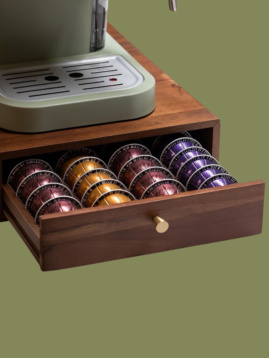 ACBORN, Acacia Wood Coffee Pod Drawer