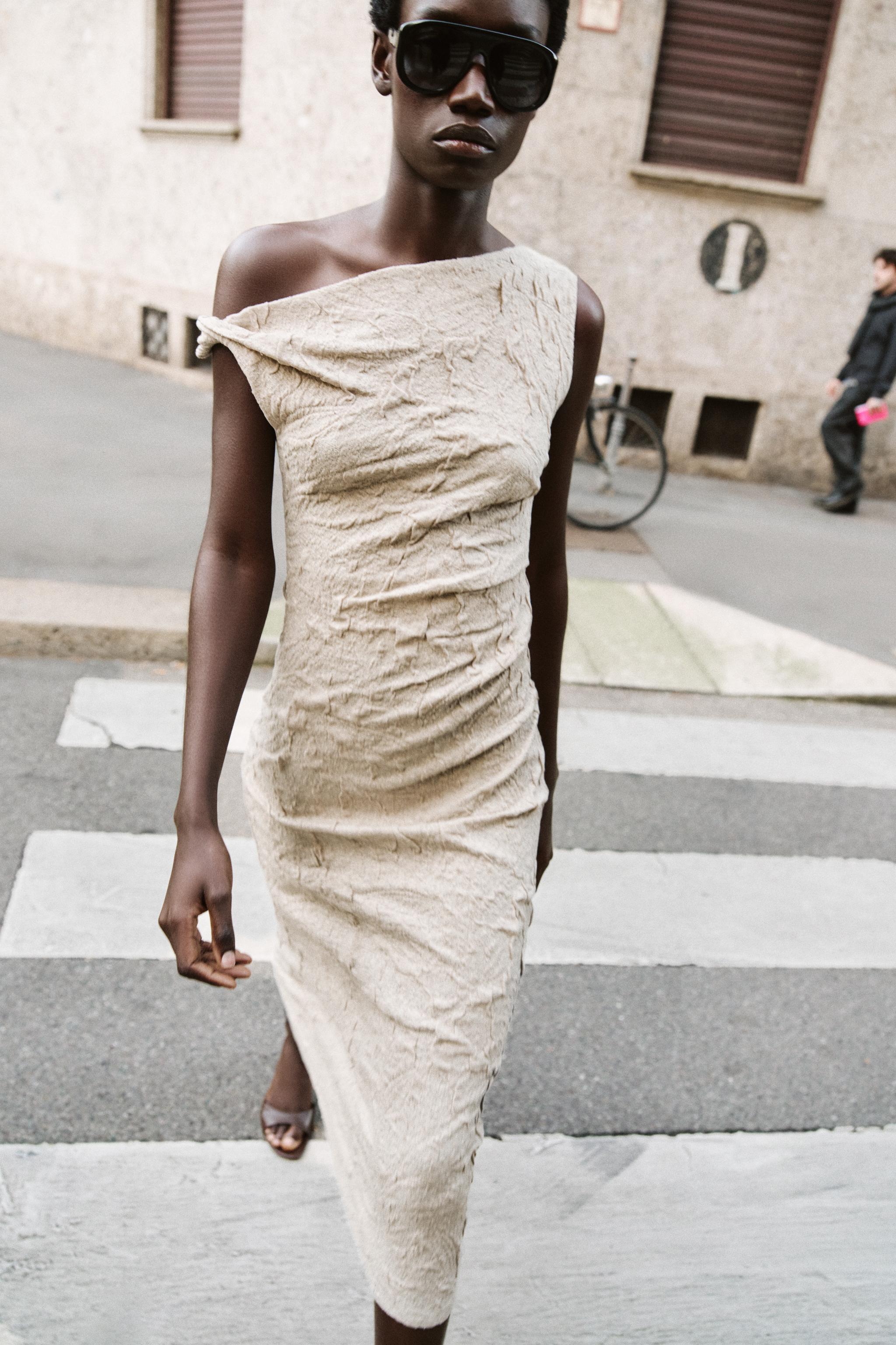 Jacquard Dress With Pleats