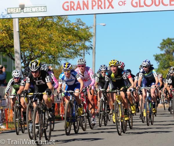 The elite women's start was on a downhill for a change