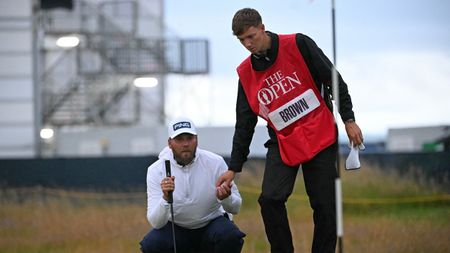 Daniel Brown and his caddie at The Open