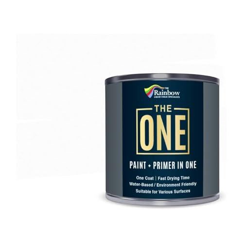 The One All-In-One Paint &amp;amp; Primer - White Satin, 250 Ml | Multi-Surface 1 Coat Formula | Easy Indoor &amp;amp; Outdoor Decorating for Home &amp;amp; Garden Walls, Floors &amp;amp; Furniture | Durable, Water-Based &amp;amp; Low Voc
