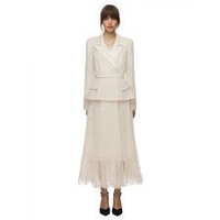 Cream Tailored Boucle And Chiffon Midi Dress, $570 (£415)